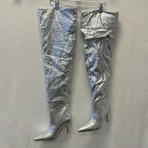 Akira Azalea Wang tall silver boots